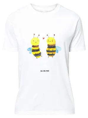 Produktbild von Mr. & Mrs. Panda Größe L T-Shirt Biene Verliebt - Weiß - Geschenk, Tshirt, mit Spruch, Shirt