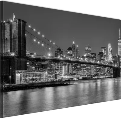 Zdjęcie produktu dla LUMASOUL Obraz na płótnie z motywem miasta, obrazy 120x80 cm z motywem architektury, czarno-białe