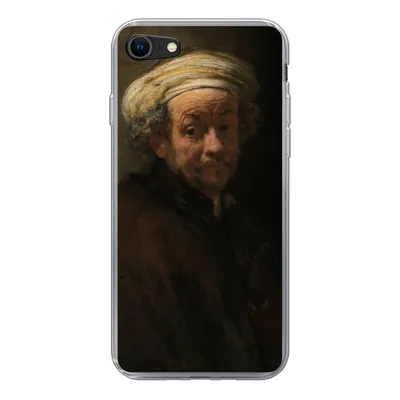 Produktbild von MuchoWow® Handyhülle Schutzhülle Hülle für iPhone SE 2022 Selbstbildnis als Apostel Paulus - Gemälde von Rembrandt van Rijn Silikon Softcase Handy Hülle - Schutzhülle