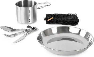 Image de GLACIER Stainless 1 Person Table Set Dimensions d'emballage 216 x 216 x 89 mm Couleur inox poli