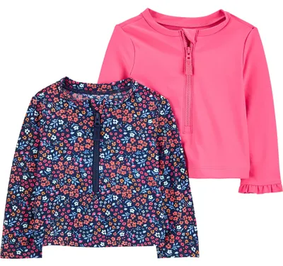Produktbild von Simple Joys by Carter's Rashguards für Mädchen, Baby und Kleinkinder, 2er-Pack,