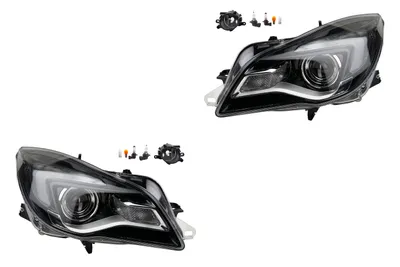Obrázok produktu pre Sada predných svetlometov, kompatibilná s modelom Opel Insignia (výroba od 10/2013), vrátane hmloviek a osvetľovacích prvkov. Katalógové čísla: 1710179, 1710213, 1710203, 1710214, 1216806, 1216807. Výrobca: Johns