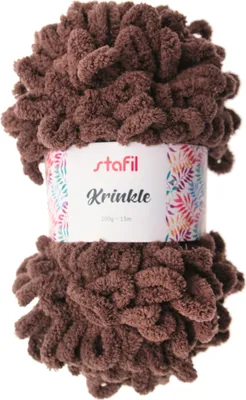 Produktbild von Krinkle Chenillewolle 100 % Polyester, Braun, 200 g, weich und plüschig