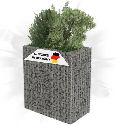 Produktbild von DELUKE® Gabionen Hochbeet ROON aus Stahl | 90x50x100cm | Steinkorb Gabionengitter Ziergabione Steingabione Drahtkorb befüllbar