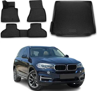 Image de Tapis & bac de coffre Set pour BMW X5 F15 F85 2013-2018 Caoutchouc noir 5x