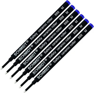 Productafbeelding van 6-pack - Set van 6 - Blauw-Schmidt 888 medium rollerball vulling