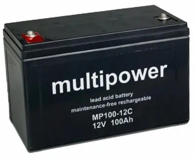 Produktbild von MP100-12C Multipower Bleiakku 12 Volt, 100Ah 338x170x212mm