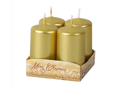 Obrázek produktu pro svíčka adventní 60x40mm ZLA metalická lesk. (4ks)