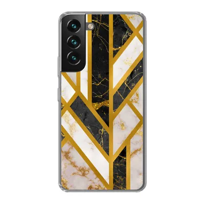 Produktbild von MuchoWow® Handyhülle Schutzhülle Hülle für Samsung Galaxy S22 Marmor - Gold - Glitzer - Luxus Silikon Softcase Handy Hülle - Mobiltelefonhülle