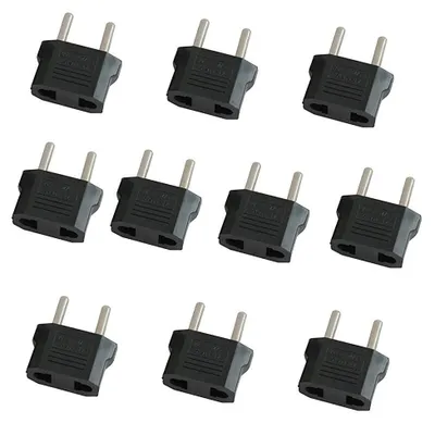 Productafbeelding van 10 stuks US naar EU reisstekker veiligheidscontactadapter