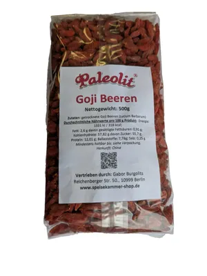 Produktbild von 500g Goji Beeren Natur Getrocknet Wolfsbeeren Superfood ohne Zusätze Premium / ohne Zuckerzusatz