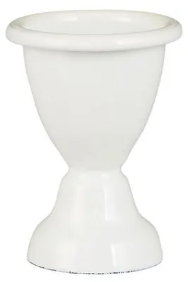 Produktbild von Ib Laursen weißer Emaille Eierbecher, 5,3 x 7,3 cm, handpatiniert, nostalgisches Design