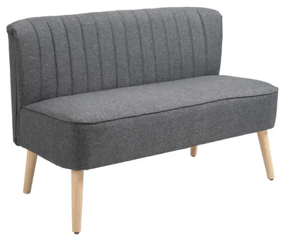 Produktbild von HOMCOM Sofa 2-Sitzer Stoffsofa Couch Polstersofa Loungesofa breit Dunkelgrau