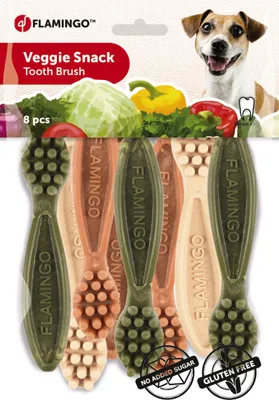Zdjęcie produktu dla Flamingo Veggie Snack Toothbrush Mix, rozmiar: 10 cm