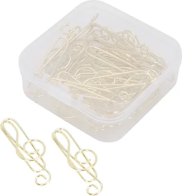 Produktbild von 20pcs Musical Note Paperclip Musik Bindemittel Form Kreativität Modellierung Metallhandwerk Vorgängegold