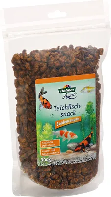 Produktbild von Dehner Aqua Teichfischsnack, Fischfutter proteinreich, 100 % natürlich, Seidenraupen, 300 g