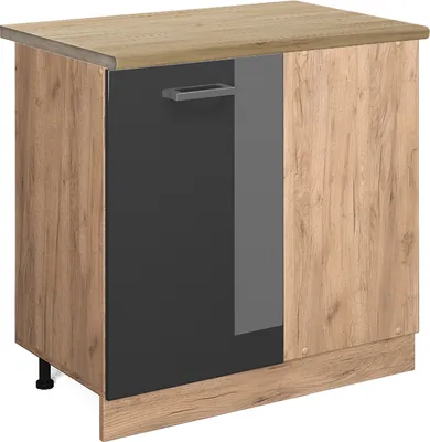 Produktbild von Eckunterschrank Vicco R-Line Anthrazit Hochglanz 86 cm , AP Eiche, Model 46596