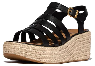 Produktbild von FITFLOP FitFlop Platfforms Espadr. Leather Fisherman Wedge Sandals SCHWARZ 41