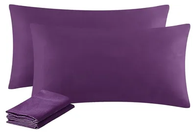 Image de TRANKIELO® - Housse de couette 40 x 80 cm - Lot de 2 housses de couette en microfibre avec fermeture éclair - Violet