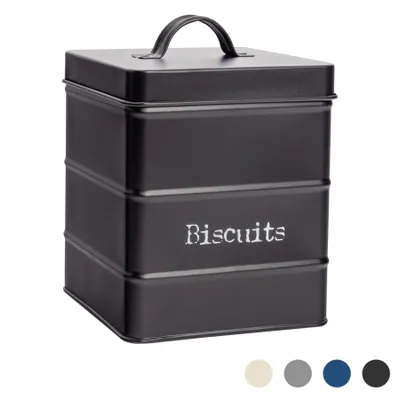 Produktbild von Harbour Housewares Industrie Keksdose - Vintage Style Stahl Küche Storage Caddy mit Deckel - Schwarz