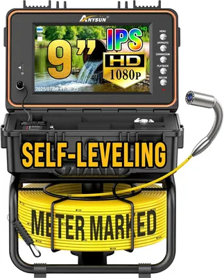 Productafbeelding van Inspectiecamera, zelfnivellerende endoscoop, 1080P, kabel met metermarkering, 9 inch IPS-scherm, DVR-recorder, waterdicht IP68, 23 mm, camera met 5100