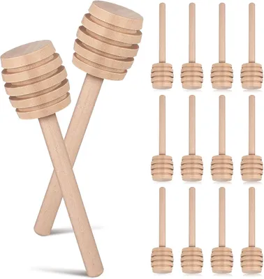 Produktbild von Wiederverwendbare Honiglöffel mit Rillendesign, leicht zu reinigen, 48 Stück, als Honigspender für Tee und Hochzeiten