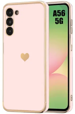 Image de Coque pour Samsung Galaxy A56 5G, Motif Coeur Antichoc Souple Anti-Rayures Rose