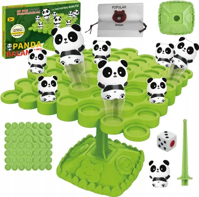 Produktbild von Balancierendes Hüpfende Pandas Baum-Geschicklichkeitsspiel, 50 Teile für Kinder, 97A