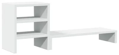 Obrázok produktu pre vidaXL Stojan na monitor s organizérom na stôl biely materiál na báze dreva