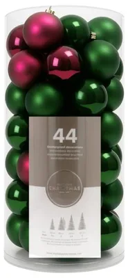 Productafbeelding van Kunststof kerstballen Berry 44 stuks