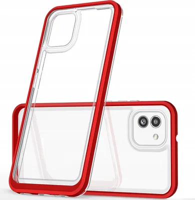 Obrázek produktu pro Průhledný kryt Etui s rámečkem pro Samsung Galaxy A03 Red