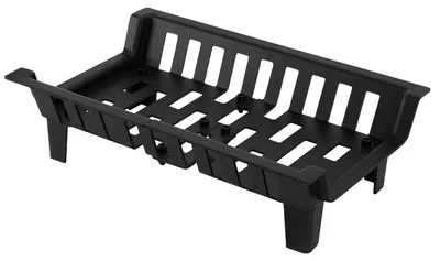 Zdjęcie produktu dla Rost do kominka Vigevee, trapezowy, wykonany ze stali, wymiary 46 x 31 x 13 cm, dwuczęściowy, kolor czarny