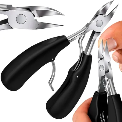Zdjęcie produktu dla Cążki do wrastających paznokci skórek manicure pedicure precyzyjne ostre stal nierdzewna 13 cm czarne