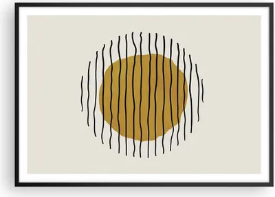 Produktbild von Gerahmtes Poster - Schwarzer Rahmen - Modern Piece Linear - 100x70 cm - Wand Bild - Wanddeko - Wandbilder - Kunstposter - Wandposter - Bilderrahmen - Bilder - Kunstdruck - P2BAA100x70-4793