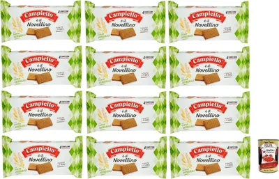 Produktbild von Campiello Novellino integrale, Kekse mit Vollkornmehl, 12x 360g Kuchen Butterkeks + Italian Gourmet polpa 400g