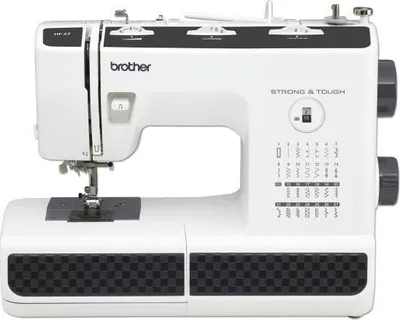 Zdjęcie produktu dla Maszyna do szycia BROTHER HF27, 27 ściegów, Automatyczne obszywanie dziurek, Automatyczny nawlekacz, Biała