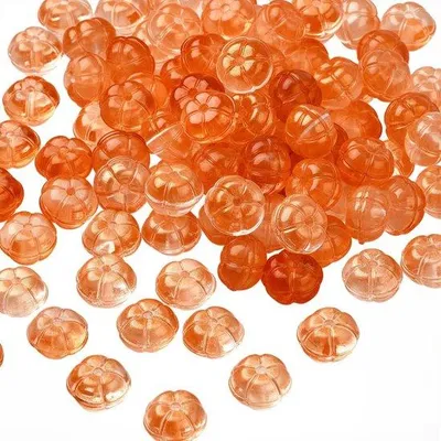 Produktbild von Orangefarbene Glitterkugeln - Glaskugeln - 100er Pack