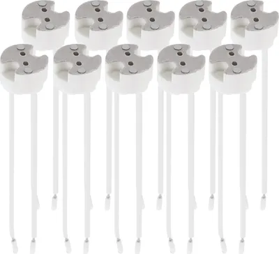 Produktbild von kwmobile 10x GU5.3 Fassung mit 12V Kabel - MR16 Bauform - 0,5mm² Kabeldurchmesser - Keramik Sockel Lampen Fassung - GU 5.3 Fassungen Set Halogen und