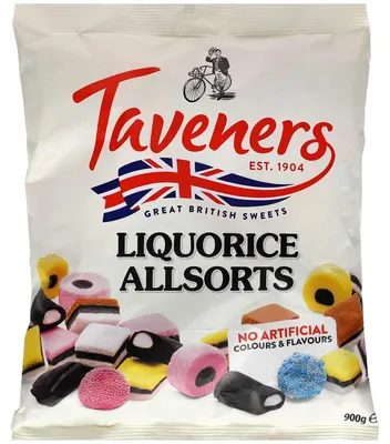 Produktbild von Taveners Liquorice Allsorts 900g