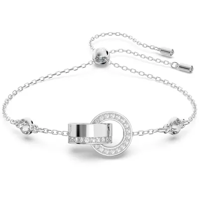 Zdjęcie produktu dla Bransoletka Swarovski dla kobiet, opleciona, biała, pokryta rodem, model 5636499