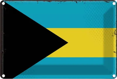Produktbild von vianmo Blechschild 12x18 cm Bahamas Flagge Fahne Wappen