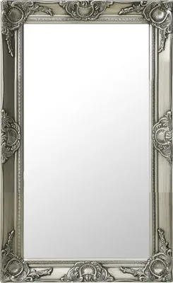 Zdjęcie produktu dla Lustro ścienne w stylu barokowym, 50x80 cm, srebrne