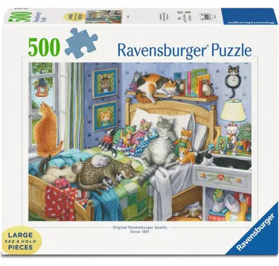 Productafbeelding van Ravensburger Kattenmiddag, 500 stukjes, Animatiefilms, 12 jaar en ouder