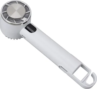 Imagen del producto de Mini ventilador portátil, ventilador de refrigeración semiconductor de mano, con 3 velocidades, pequeño ventilador de escritorio, recargable por USB, ideal para niñas, mujeres, viajes, uso en interiores y exteriores. Color: blanco