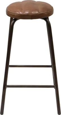 Produktbild von Barhocker Brooklyn mit rundem Ledersitz - Braun