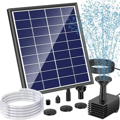 Immagine prodotto di Fontana solare da giardino - Pompa per laghetto - 6 W - 200 l/h - Per esterno
