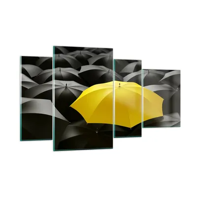 Produktbild von Bilder auf glas - Regenschirme Regen Wetter - 120x70cm - Glasbilder - Wandbilder - Kunstdruck - zum Aufhängen bereit - Wanddekoration aus Glas - Glas Bilder - Wandbild auf Glas - GDL120x70-2564