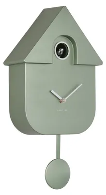 Kuckucksuhr Modern Cuckoo, Grün, 21,5x8,5x41 cm