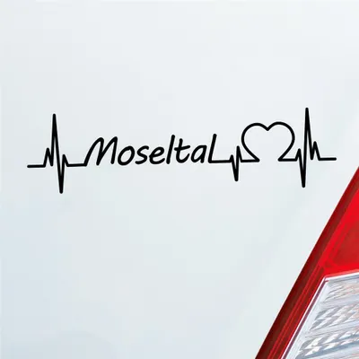 Produktbild von Auto Aufkleber Moseltal Puls Herzschlag mit Ferien Region Motiv 19x5 cm Schwarz Matt Sticker Heckscheibenaufkleber