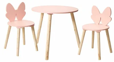 Produktbild von HOWHOMELY | Spieltisch - Tisch mit Stühlen - 3er Set - rosa - Kindermöbel - für Kinderzimmer